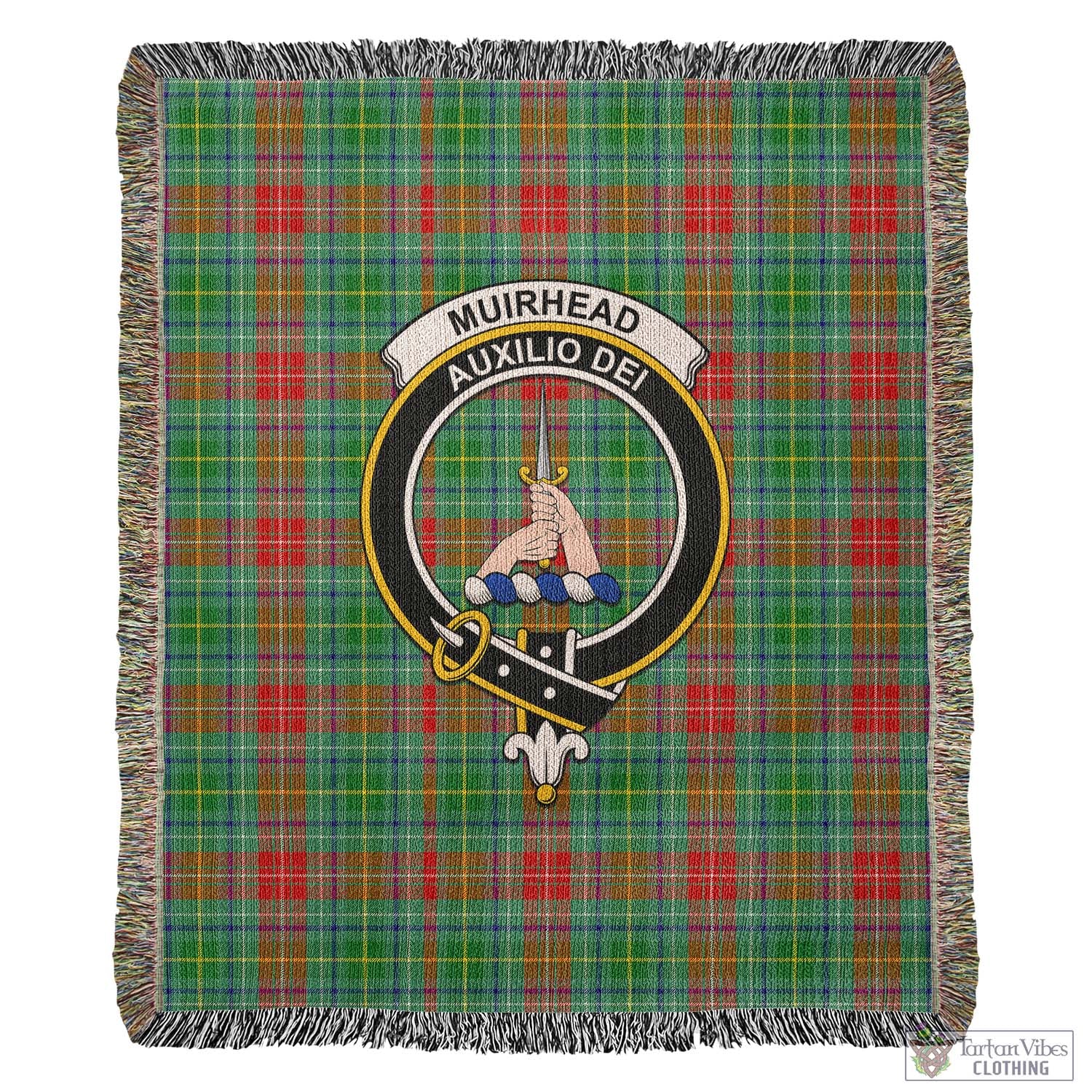 Tartan Vibes Clothing Muirhead Tartan Woven Blanket with Family Crest