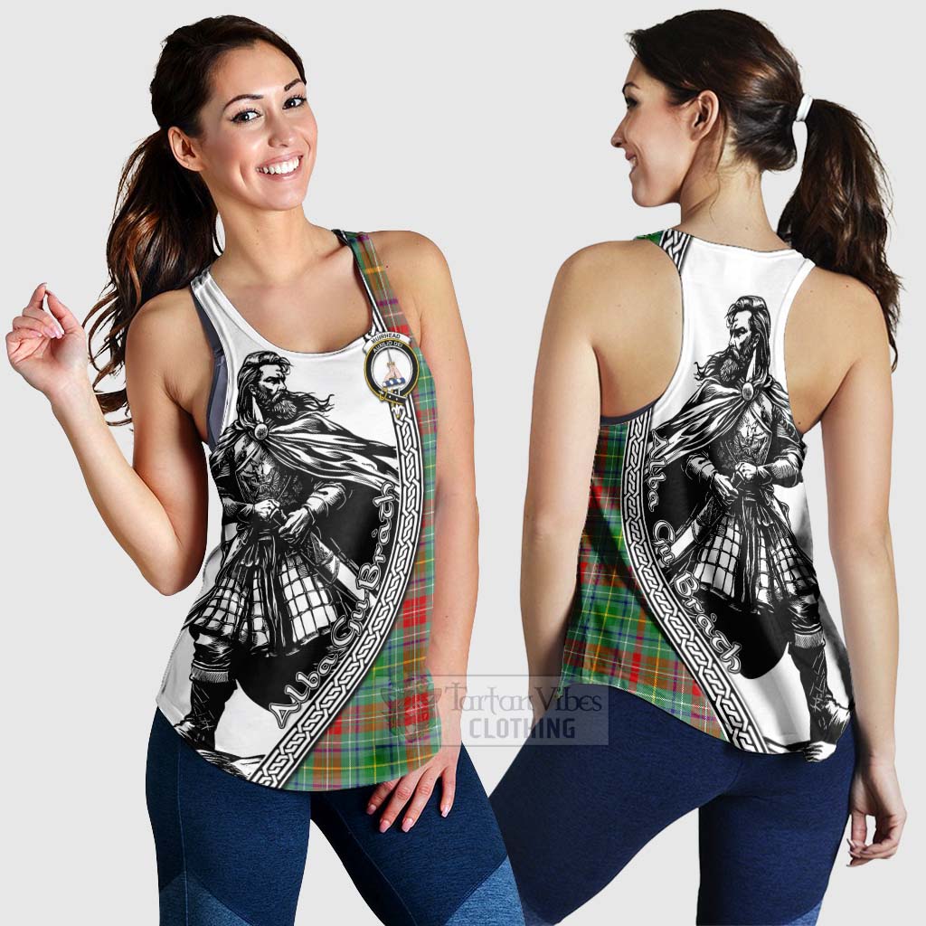 Tartan Vibes Clothing Muirhead Tartan Clan Crest Women's Racerback Tanks with Highlander Warrior Celtic Style