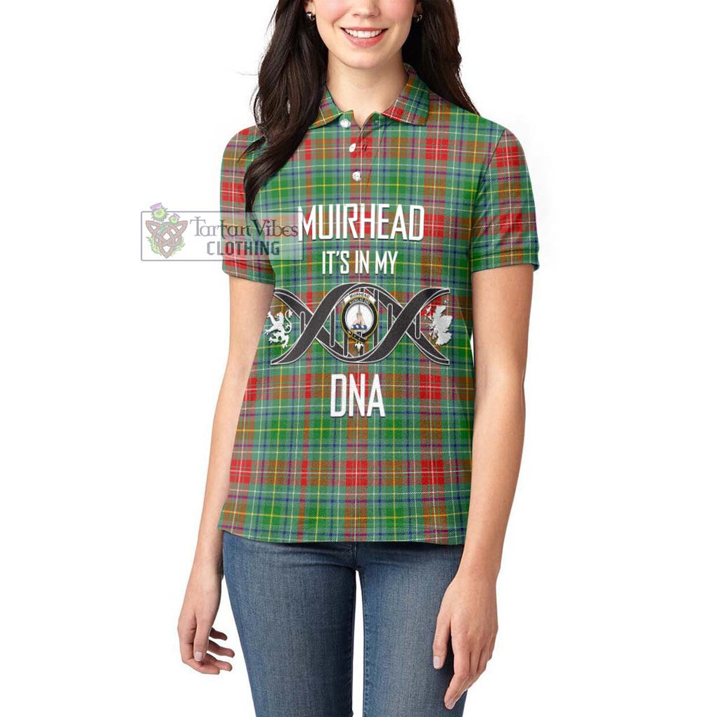 Muirhead Tartan Women's Polo Shirt with Family Crest DNA In Me Style Women - Tartanvibesclothing Shop