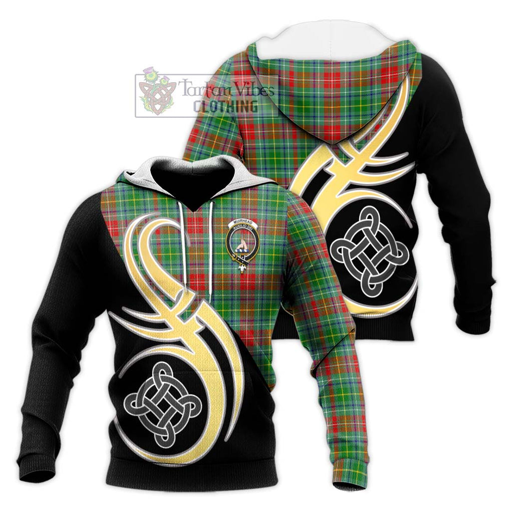 Muirhead Tartan Knitted Hoodie with Family Crest and Celtic Symbol Style Unisex Knitted Pullover Hoodie - Tartan Vibes Clothing