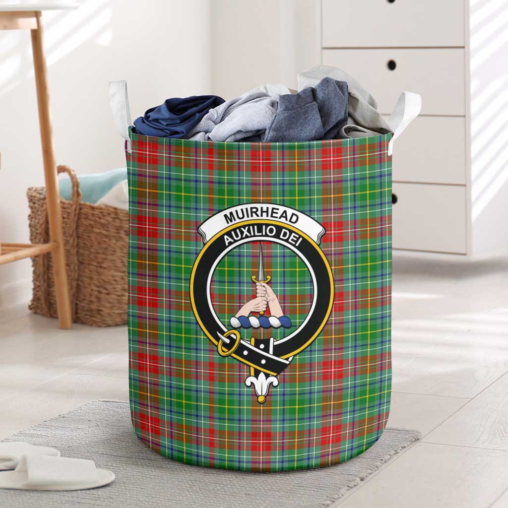 Tartan Vibes Clothing Muirhead Tartan Laundry Basket with Family Crest