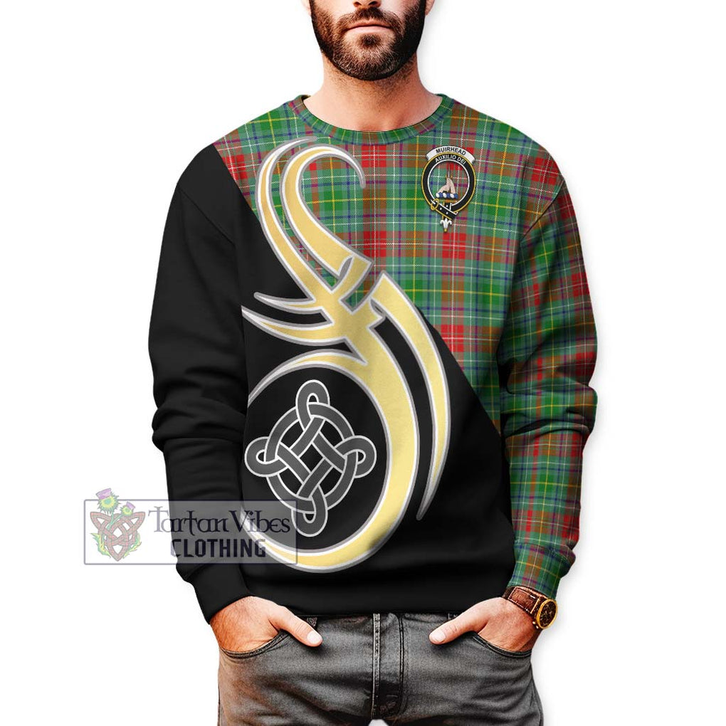 Muirhead Tartan Sweatshirt with Family Crest and Celtic Symbol Style Unisex - Tartan Vibes Clothing