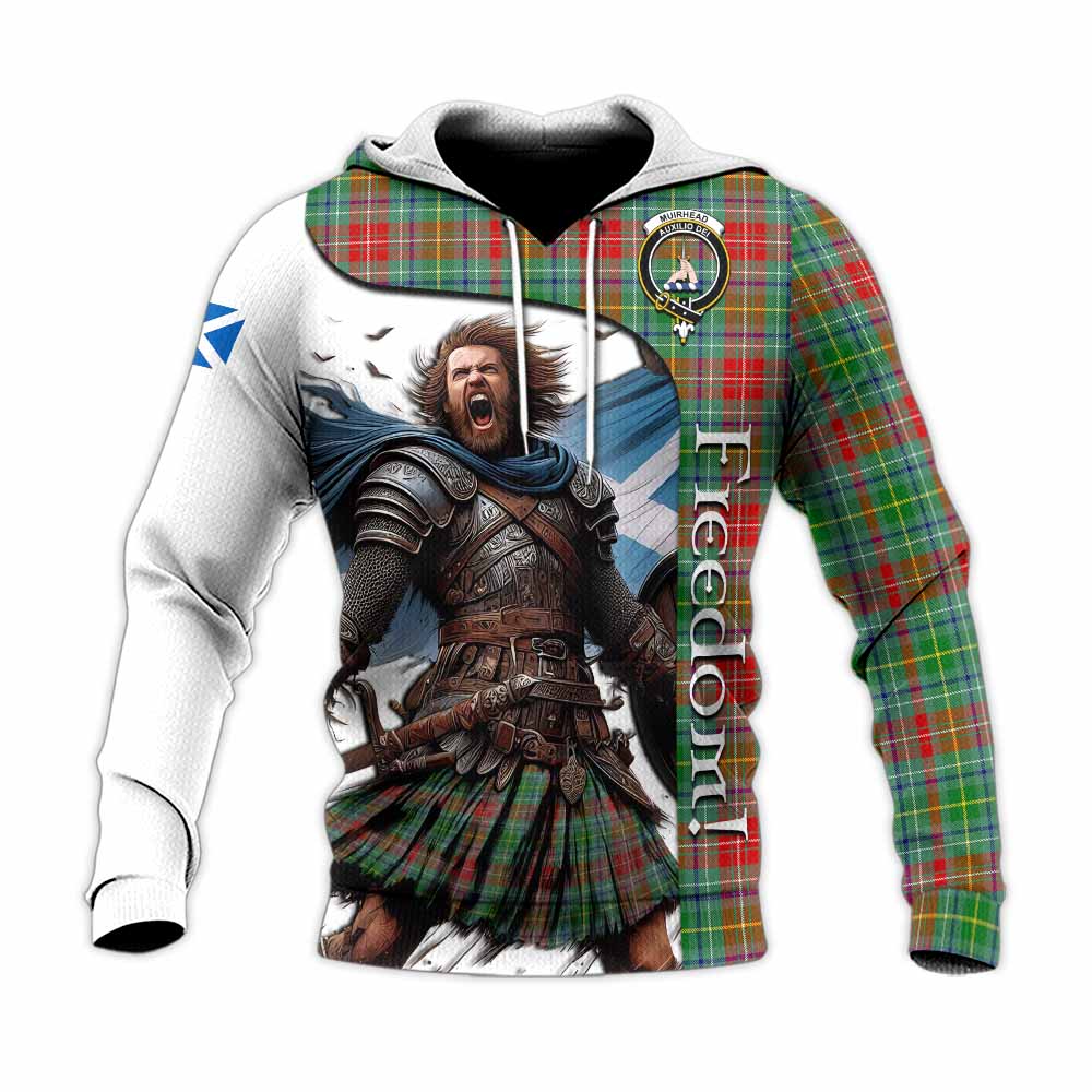 Tartan Vibes Clothing Muirhead Crest Tartan Knitted Hoodie Inspired by the Freedom of Scottish Warrior