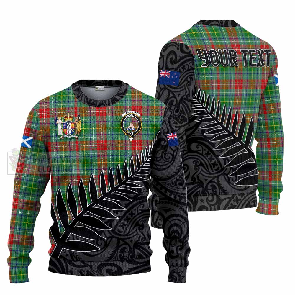 Tartan Vibes Clothing Muirhead Crest Tartan Knitted Sweater with New Zealand Silver Fern Half Style