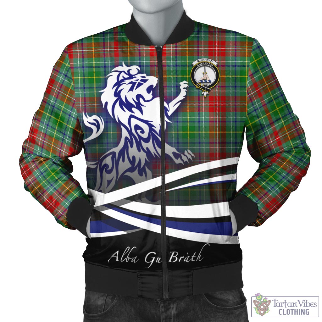 Tartan Vibes Clothing Muirhead Tartan Bomber Jacket with Alba Gu Brath Regal Lion Emblem