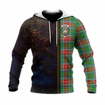 Muirhead Tartan Family Crest Knitted Hoodie Alba Gu Brath Be Brave Lion Ancient Style Unisex Knitted Pullover Hoodie - Tartan Vibes Clothing