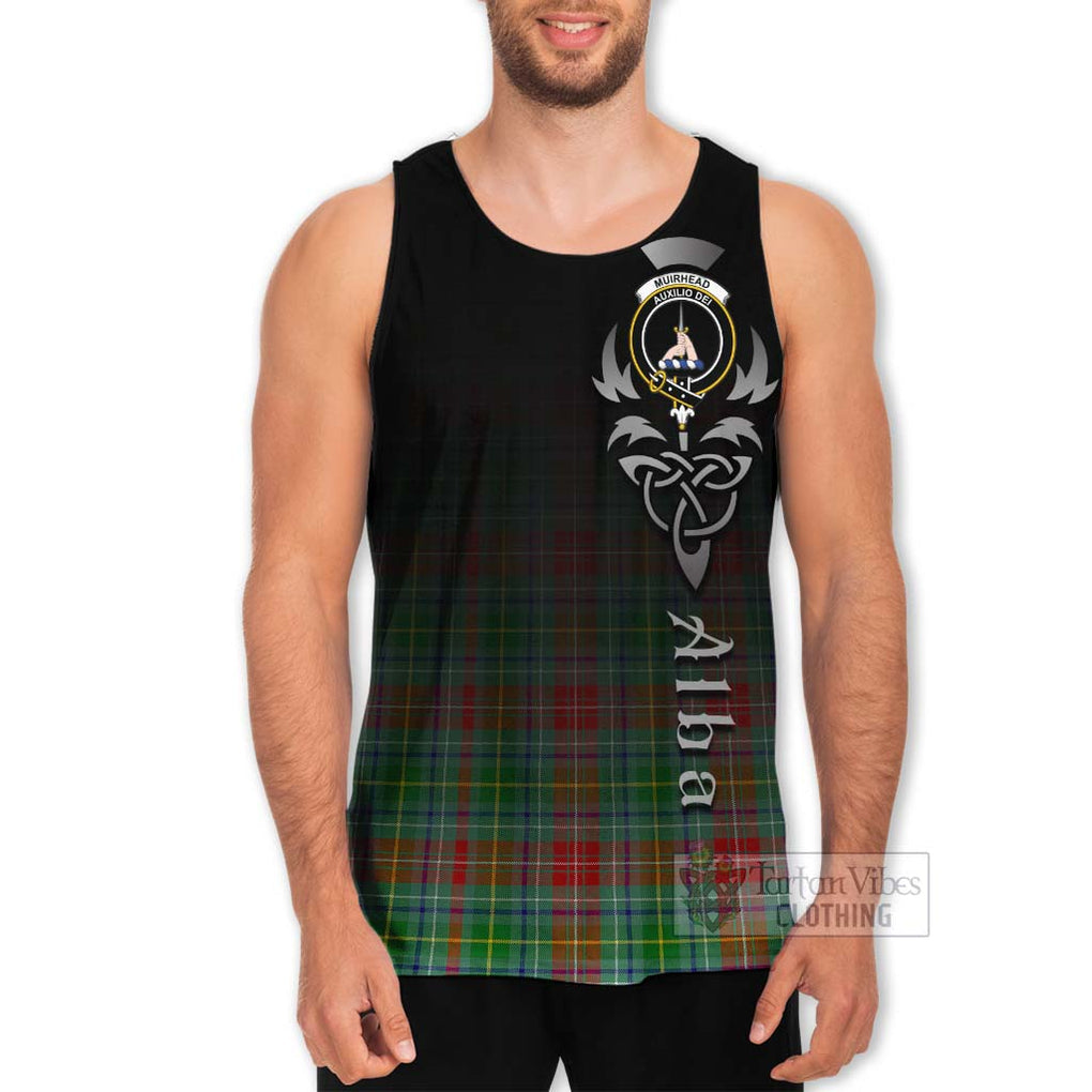 Tartan Vibes Clothing Muirhead Tartan Men's Tank Top Featuring Alba Gu Brath Family Crest Celtic Inspired