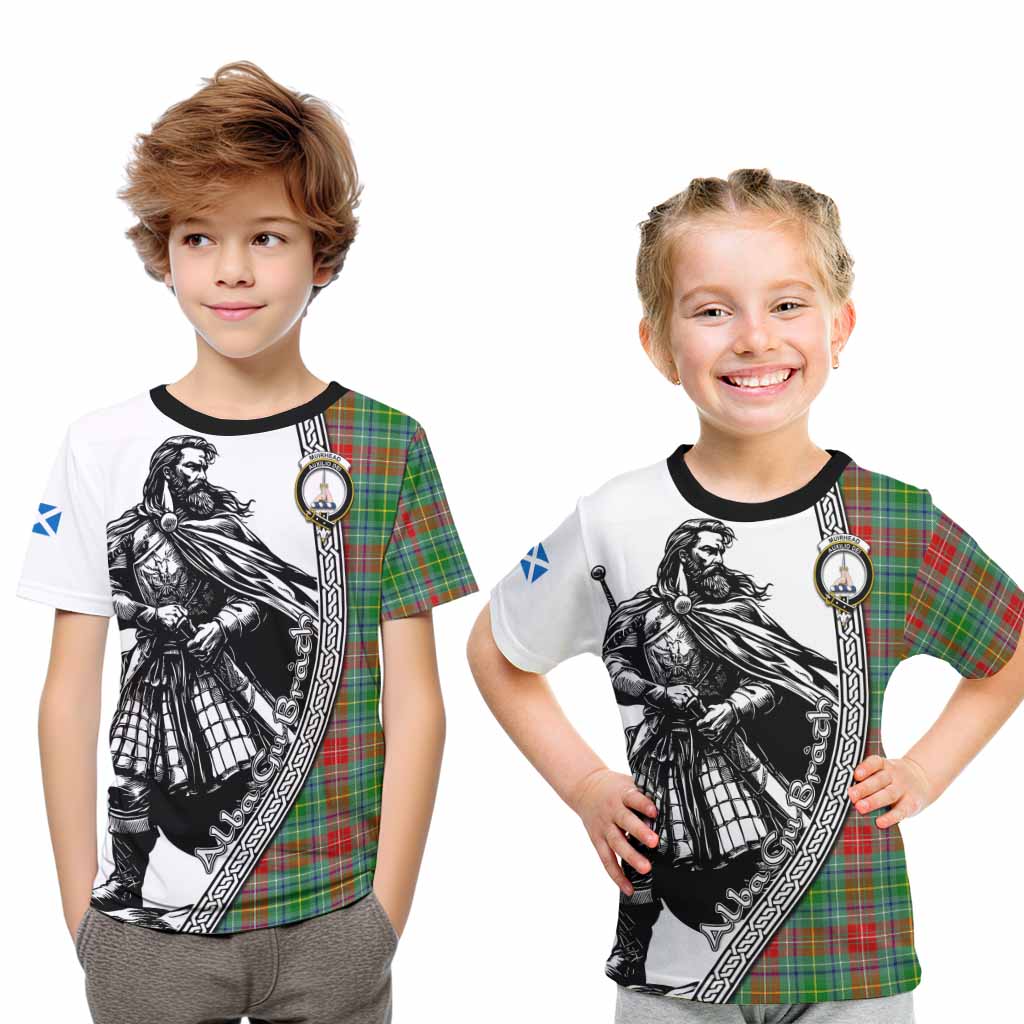 Muirhead Tartan Clan Crest Kid T-Shirt with Highlander Warrior Celtic Style