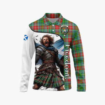 Muirhead Crest Tartan Long Sleeve Polo Shirt Inspired by the Freedom of Scottish Warrior