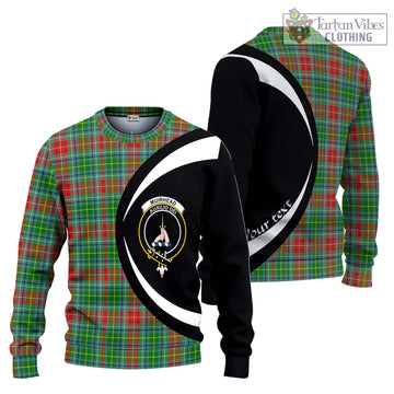 Muirhead Tartan Knitted Sweater with Family Crest Circle Style