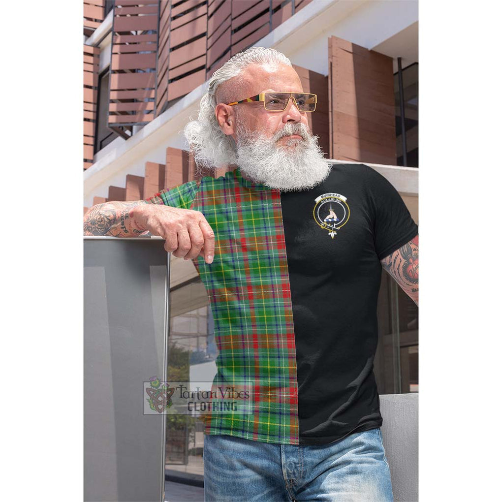 Tartan Vibes Clothing Muirhead Tartan Cotton T-shirt with Family Crest and Half Of Me Style