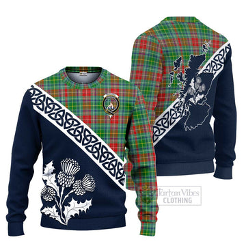 Muirhead Tartan Ugly Sweater Featuring Thistle and Scotland Map