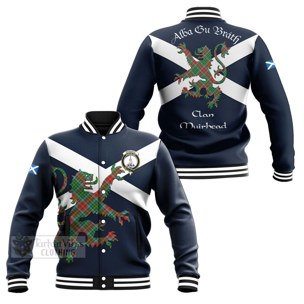 Tartan Vibes Clothing Muirhead Tartan Lion Rampant Baseball Jacket – Proudly Display Your Heritage with Alba Gu Brath and Clan Name