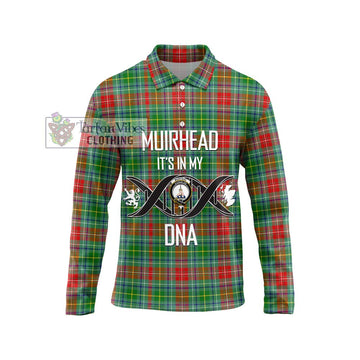 Muirhead Tartan Long Sleeve Polo Shirt with Family Crest DNA In Me Style