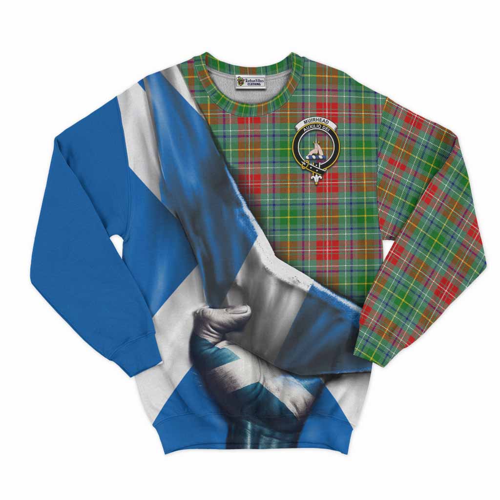 Tartan Vibes Clothing Muirhead Tartan Sweatshirt with Family Crest Scotland Patriotic Style