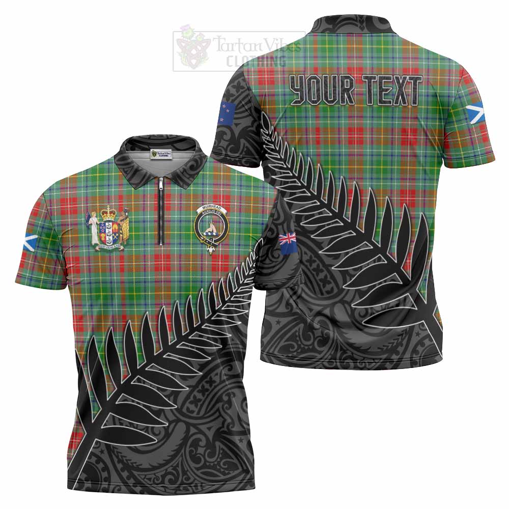 Tartan Vibes Clothing Muirhead Crest Tartan Zipper Polo Shirt with New Zealand Silver Fern Half Style