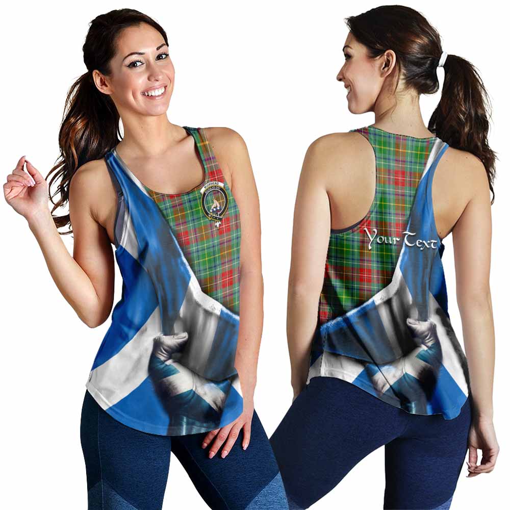 Tartan Vibes Clothing Muirhead Tartan Women's Racerback Tanks with Family Crest Scotland Patriotic Style