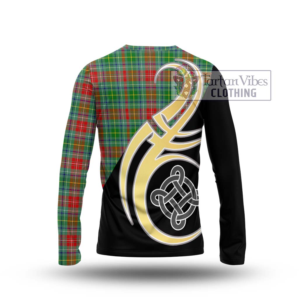 Tartan Vibes Clothing Muirhead Tartan Long Sleeve T-Shirt with Family Crest and Celtic Symbol Style