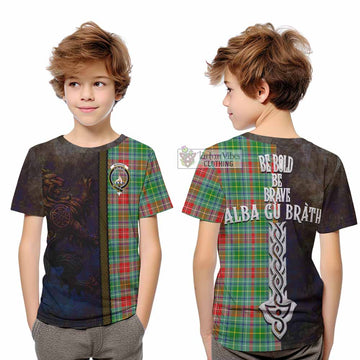 Muirhead Tartan Family Crest Kid T-Shirt Alba Gu Brath Be Brave Lion Ancient Style - Tartan Vibes Clothing