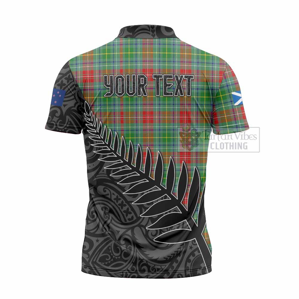 Tartan Vibes Clothing Muirhead Crest Tartan Zipper Polo Shirt with New Zealand Silver Fern Half Style