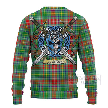 Muirhead Tartan Ugly Sweater with Family Crest Celtic Skull Style