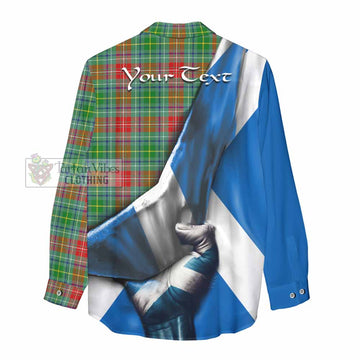 Muirhead Tartan Women's Casual Shirt with Family Crest Scotland Patriotic Style