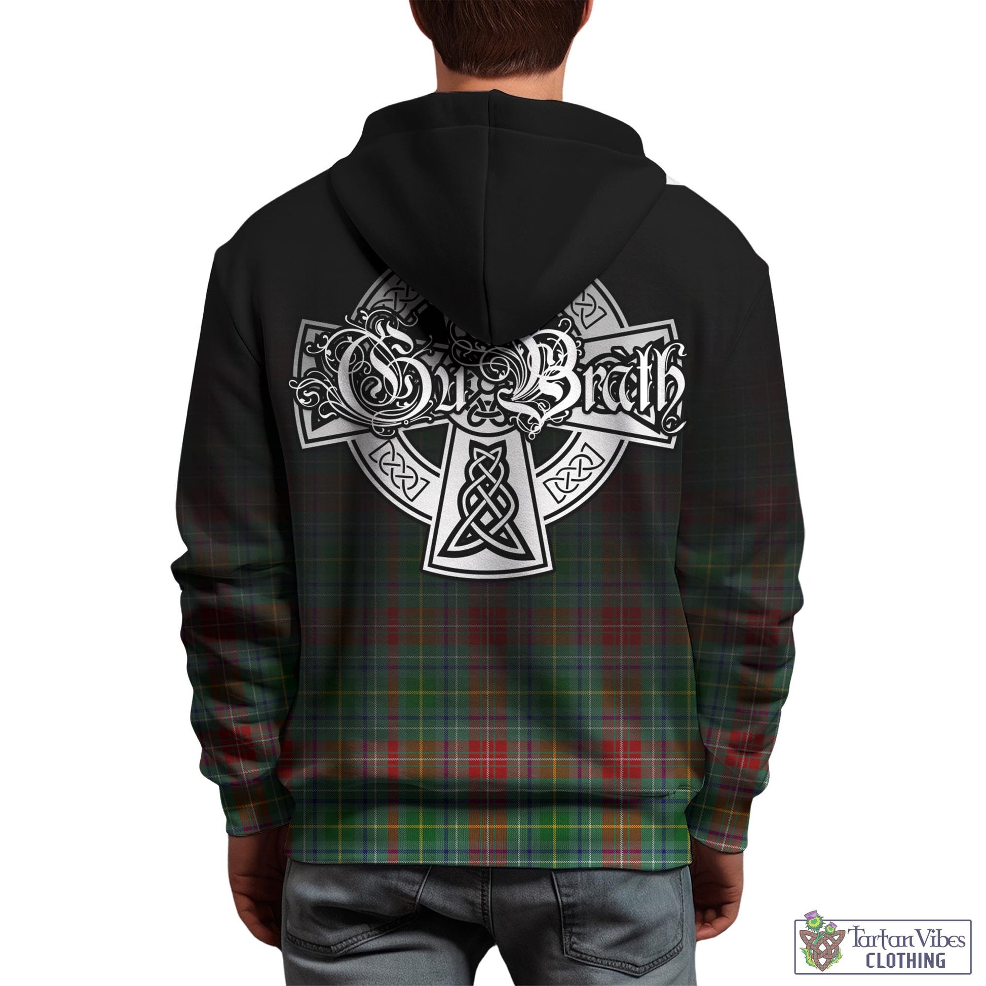 Tartan Vibes Clothing Muirhead Tartan Hoodie Featuring Alba Gu Brath Family Crest Celtic Inspired