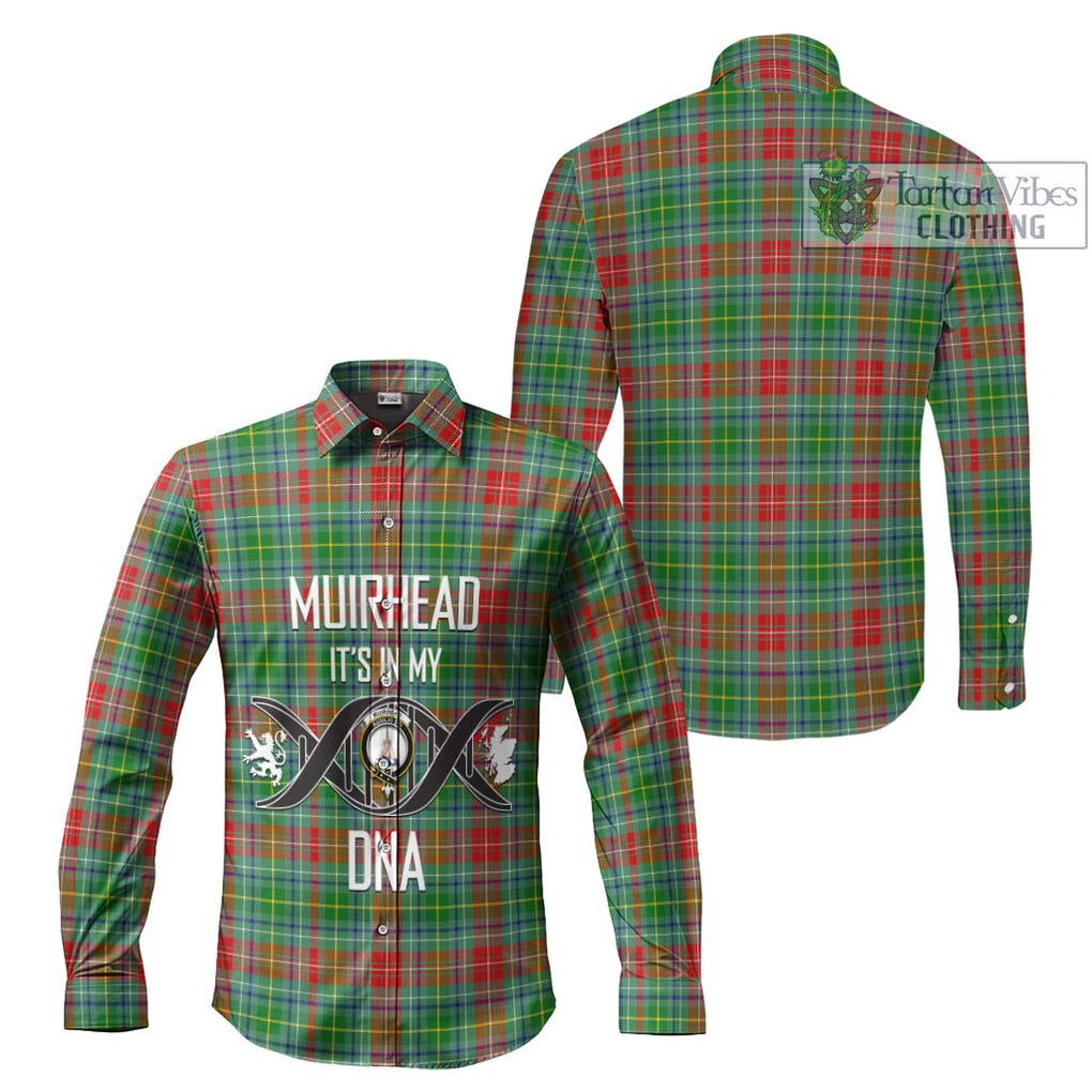 Muirhead Tartan Long Sleeve Button Shirt with Family Crest DNA In Me Style Men's Shirt - Tartanvibesclothing Shop