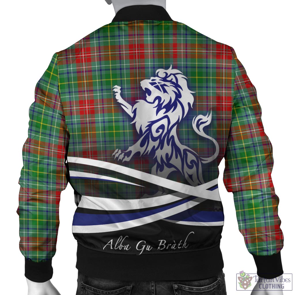 Tartan Vibes Clothing Muirhead Tartan Bomber Jacket with Alba Gu Brath Regal Lion Emblem