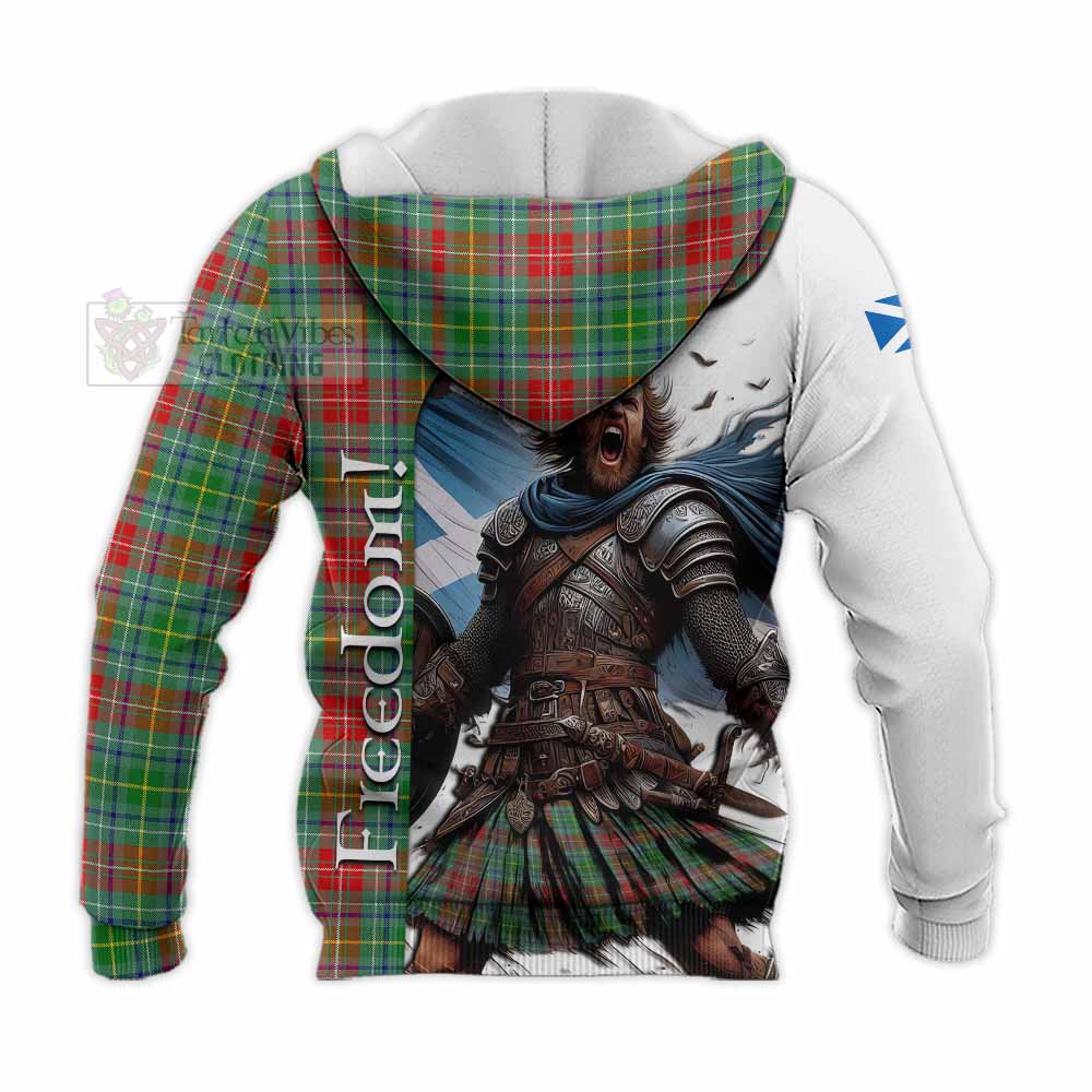 Tartan Vibes Clothing Muirhead Crest Tartan Knitted Hoodie Inspired by the Freedom of Scottish Warrior