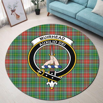 Muirhead Tartan Round Rug with Family Crest