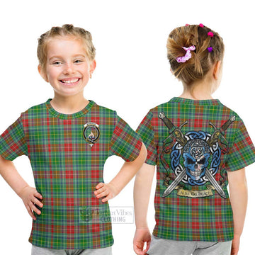 Muirhead Tartan Kid T-Shirt with Family Crest Celtic Skull Style