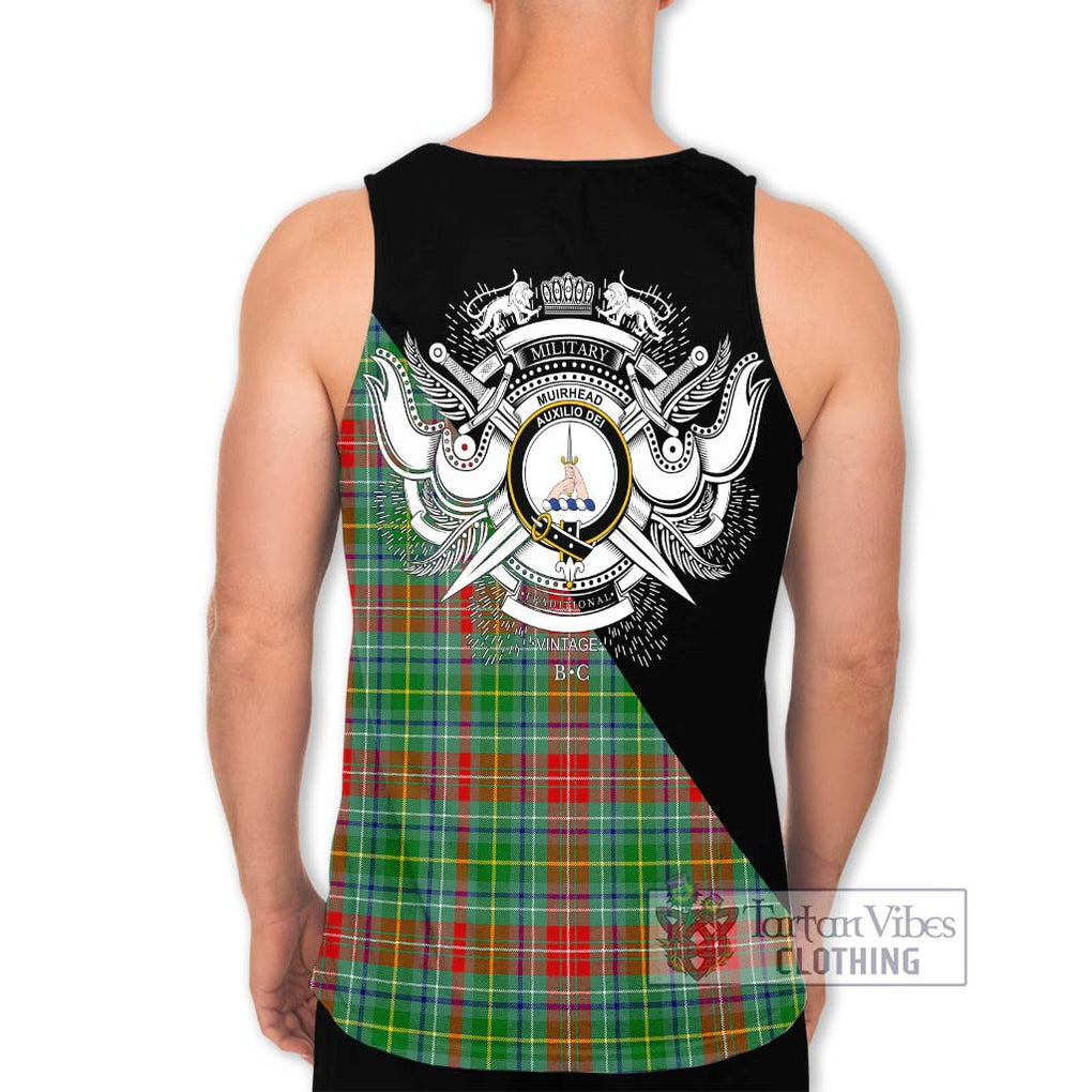 Muirhead Tartan Men's Tank Top with Family Crest and Military Logo Style - Tartanvibesclothing Shop