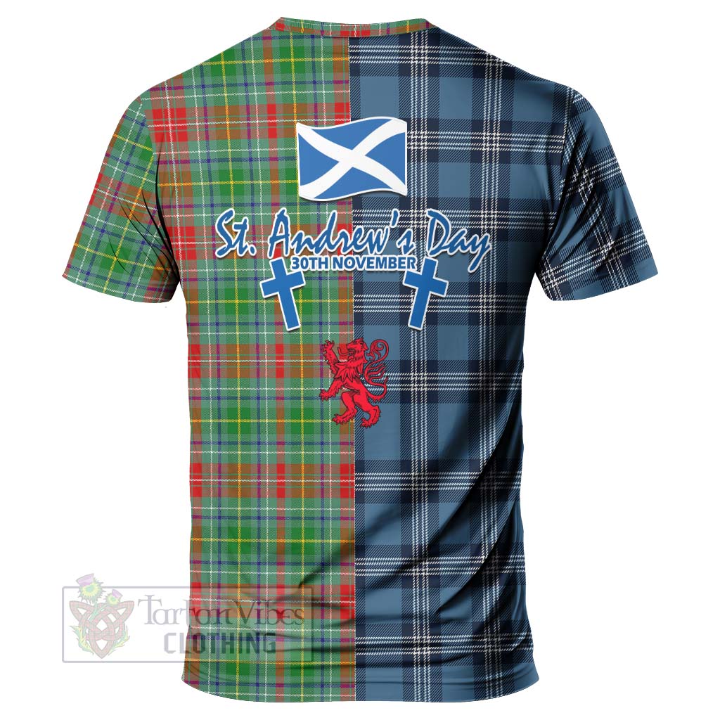 Tartan Vibes Clothing Muirhead Tartan T-Shirt Happy St. Andrew's Day Half Tartan Style