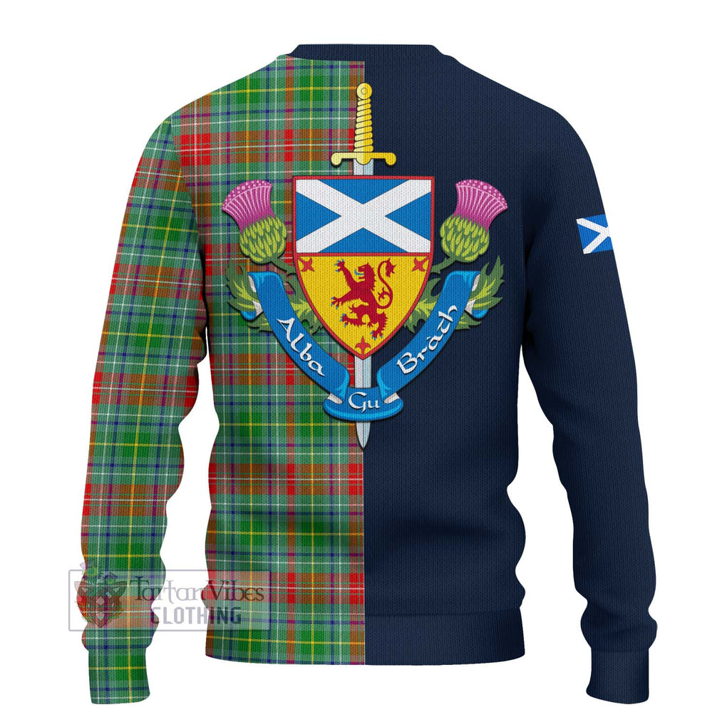 Tartan Vibes Clothing Muirhead Tartan Knitted Sweater with Scottish Lion Royal Arm Half Style