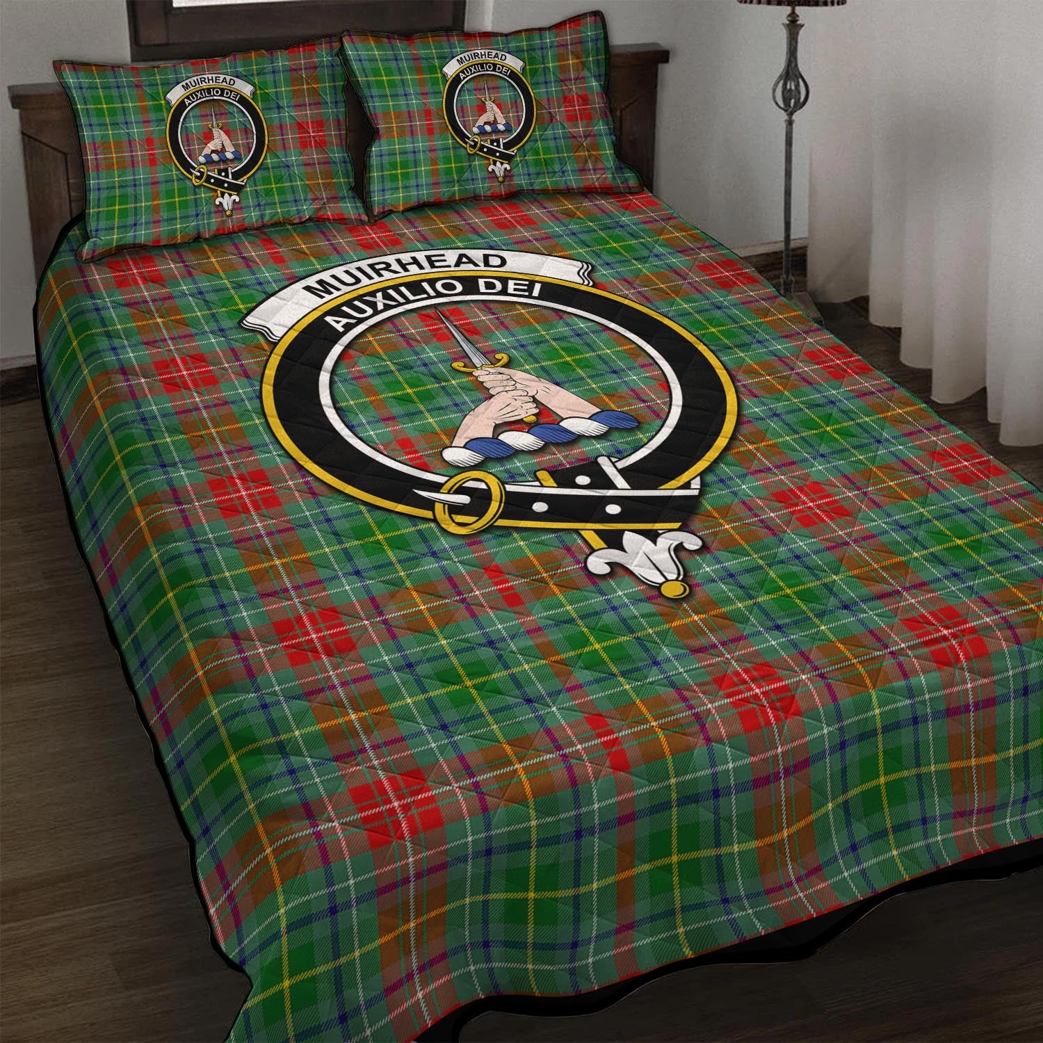 Muirhead Tartan Quilt Bed Set with Family Crest