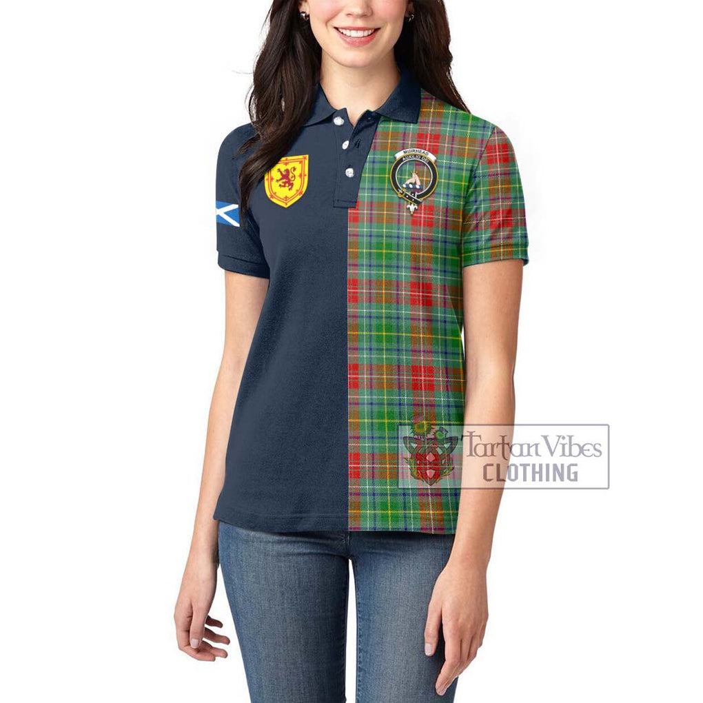 Tartan Vibes Clothing Muirhead Tartan Women's Polo Shirt with Scottish Lion Royal Arm Half Style