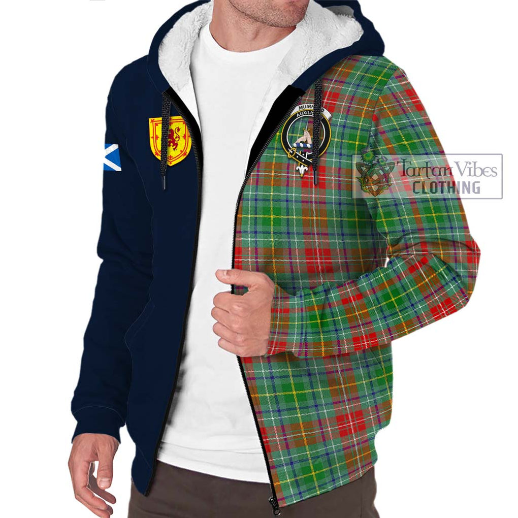 Tartan Vibes Clothing Muirhead Tartan Sherpa Hoodie with Scottish Lion Royal Arm Half Style