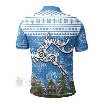 Muirhead Clan Christmas Polo Shirt Celtic Reindeer Style