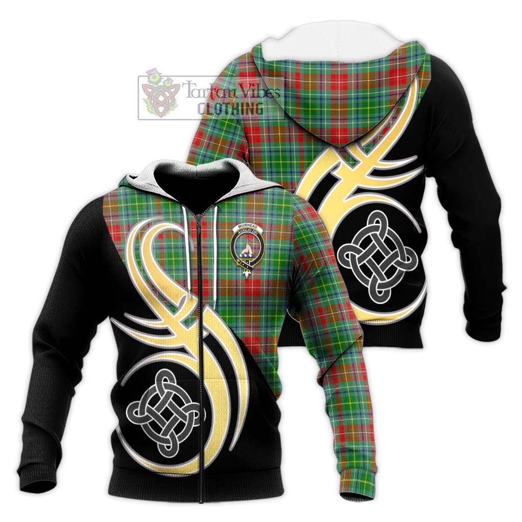 Muirhead Tartan Knitted Hoodie with Family Crest and Celtic Symbol Style Unisex Knitted Zip Hoodie - Tartan Vibes Clothing