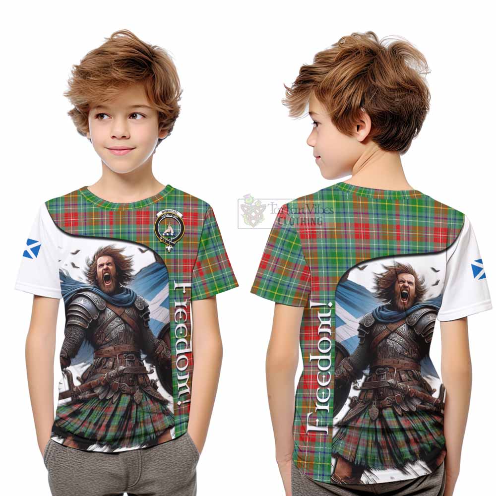 Tartan Vibes Clothing Muirhead Crest Tartan Kid T-Shirt Inspired by the Freedom of Scottish Warrior