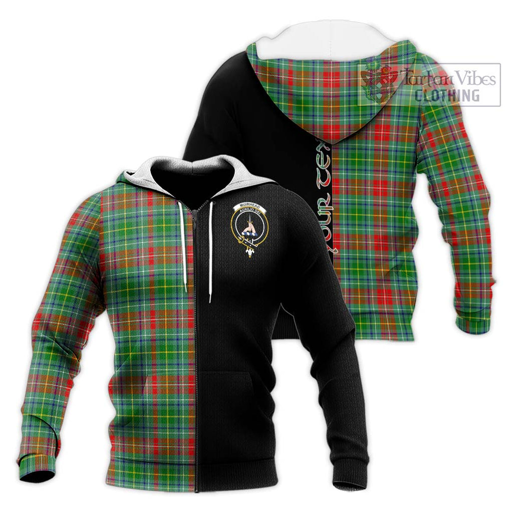 Muirhead Tartan Knitted Hoodie with Family Crest and Half Of Me Style Unisex Knitted Zip Hoodie - Tartanvibesclothing Shop