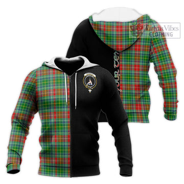 Muirhead Tartan Knitted Hoodie with Family Crest and Half Of Me Style