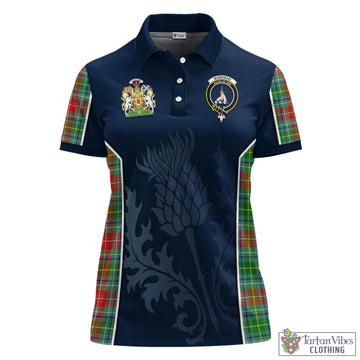 Muirhead Tartan Women's Polo Shirt with Family Crest and Scottish Thistle Vibes Sport Style