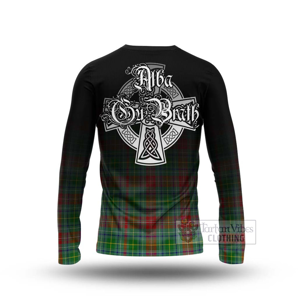 Tartan Vibes Clothing Muirhead Tartan Long Sleeve T-Shirt Featuring Alba Gu Brath Family Crest Celtic Inspired