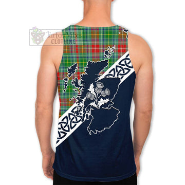 Muirhead Tartan Men's Tank Top Featuring Thistle and Scotland Map