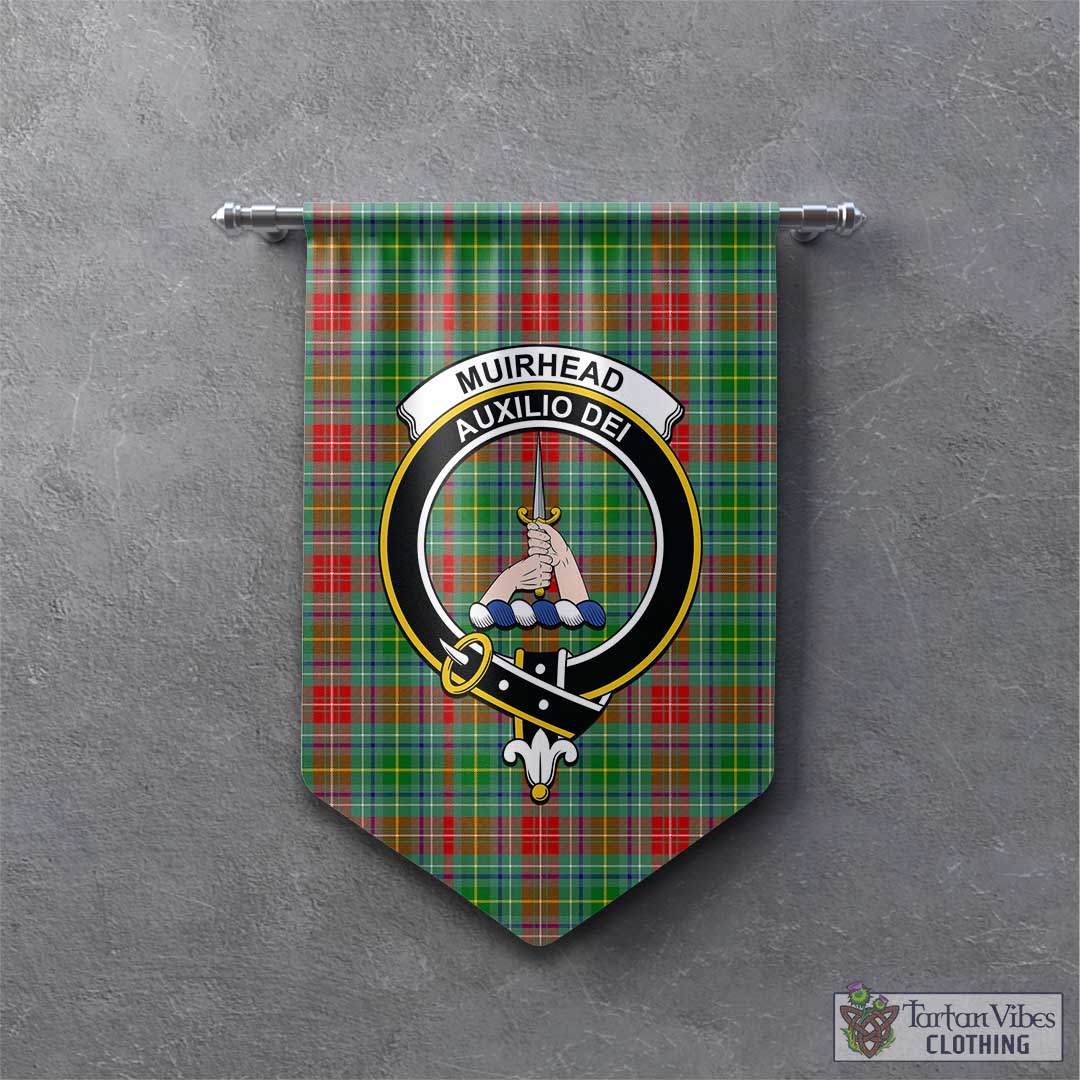 Tartan Vibes Clothing Muirhead Tartan Gonfalon, Tartan Banner with Family Crest