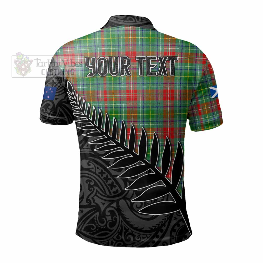 Muirhead Crest Tartan Polo Shirt with New Zealand Silver Fern Half Style