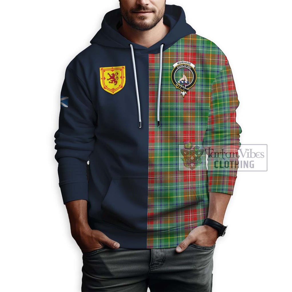 Tartan Vibes Clothing Muirhead Tartan Hoodie with Scottish Lion Royal Arm Half Style