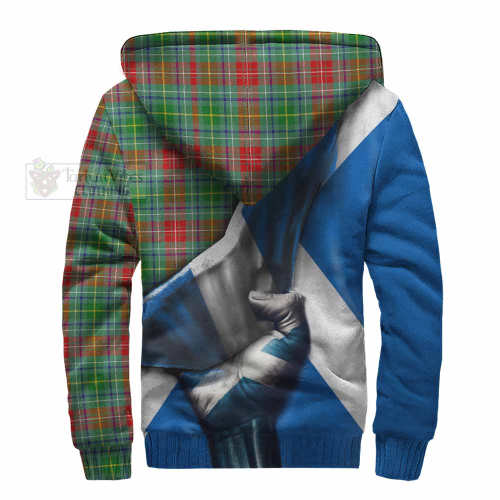 Tartan Vibes Clothing Muirhead Tartan Sherpa Hoodie with Family Crest Scotland Patriotic Style